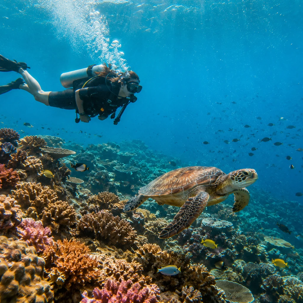 Responsible reef diving experience in Sabah